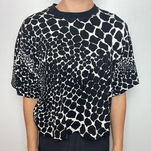 XS/S Topshop Black and White Animal Print Crop Top